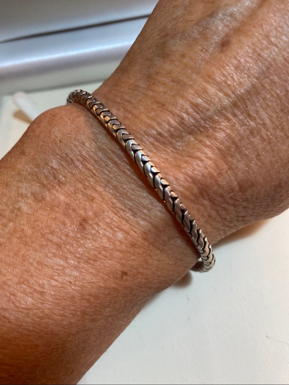 Silver Tone Foxtail Snake Chain Bracelet 8.25” UNISEX